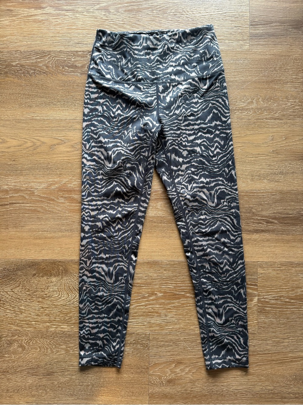 Zella Black and Gray Marble-Print Leggings